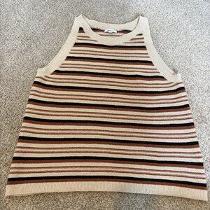 REITMAN'S stretchy sleeveless knit shirt Size XXL Stripes brown Tan tank top